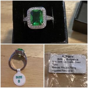 Bomb Party Green Topaz “Simply Gorgeous” Ring Size 8